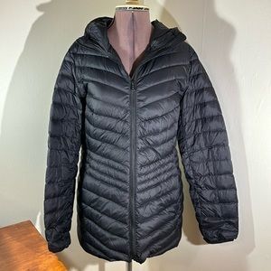 Land’s End Black Quilted Packable Down Coat Sz M